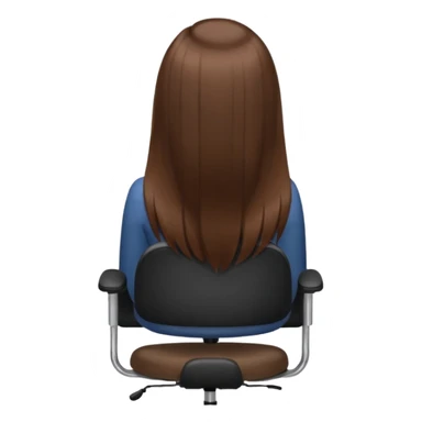 Woman sitting on an office chair from the Back of head with long hair sticker