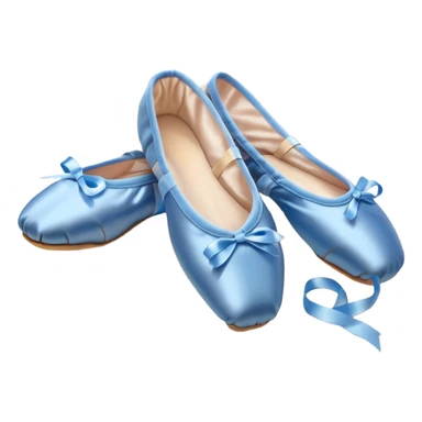 cinematic-realistic-ballet-shoes,-soft-satin-blue-pointe-shoes-with-delicate-ribbons,-resting-gently-on-a-polished-wooden-floor,-subtle-creases-in-the-fabric,-glowing-under-the-warm-golden-light-of-a-rehearsal-studio,-evoking-ele sticker