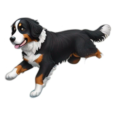 bernese mountain dog surfing under snow sticker