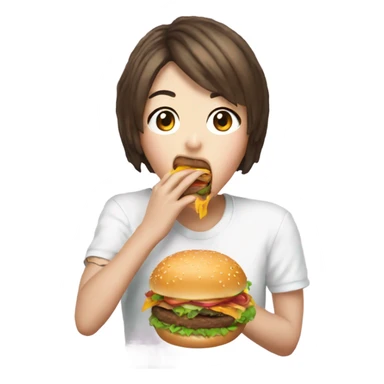 Kpop singer eating hamburger sticker