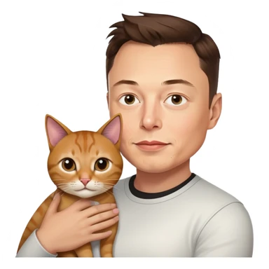 elon musk with a cat sticker