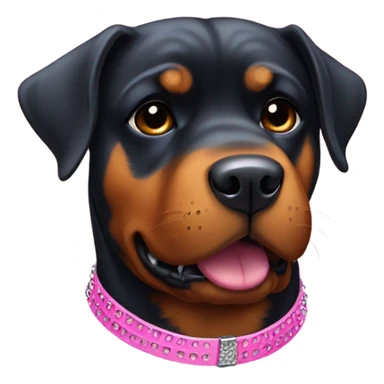 Rottweiler with a pink collar with studs  sticker