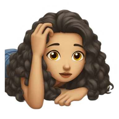 Bored girl lying on the floor sticker