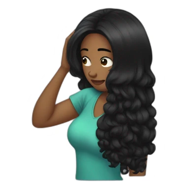 facepalm black hair girl sticker