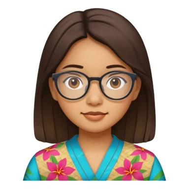 Hawaiian Filipino girl with glasses sticker