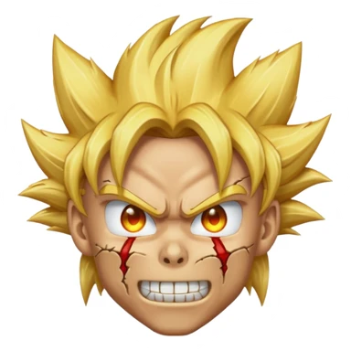 A super Saiyan Goku skull head emoji sticker
