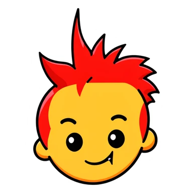 red punk mohawk emoji sticker