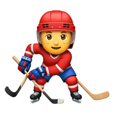 emoji playing hockey  sticker