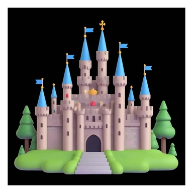 king and queen, castle background sticker