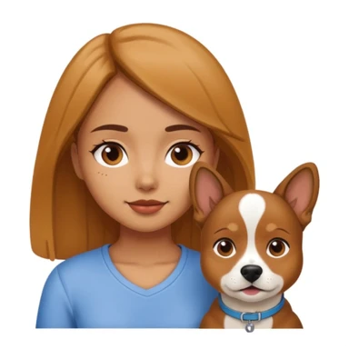 girl and dog posing cute sticker