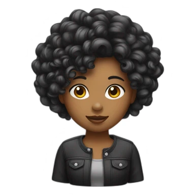 Fille cheveux noir avec nounours sticker