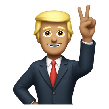 Trump making a peace sign  sticker