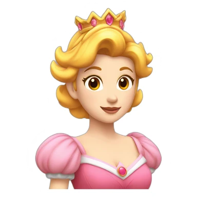 princess peach with a peach  sticker