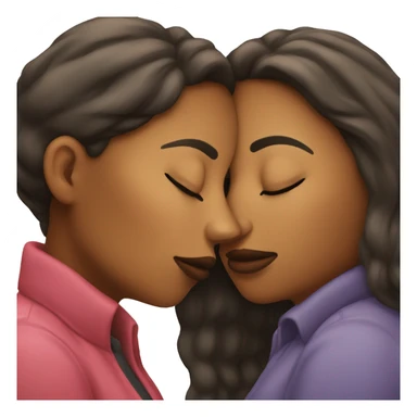 Two women smooching that look different sticker