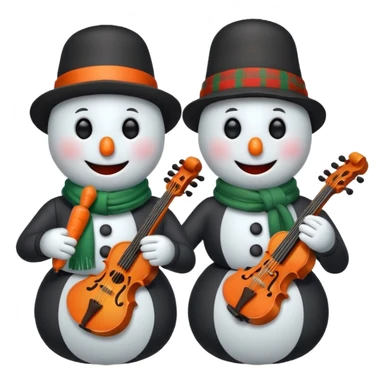 Snowmen with Musical Instruments sticker