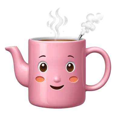Tea in a pink mug ios emoji sticker