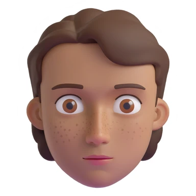 Polish man with medium length brown hair and freckles around his left eye sticker