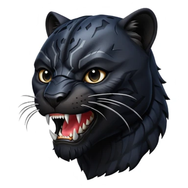 Black panther aggressive just the face sticker