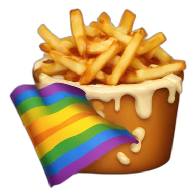 poutine+flag LGBT sticker