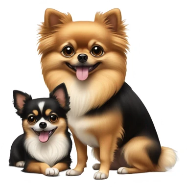 black tan Pomeranian best friend w 2 chihuahuas sticker