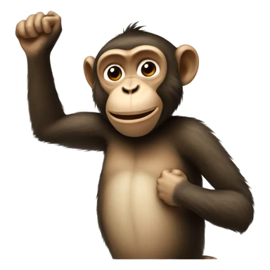 Monkey with a bow giving a hug sticker