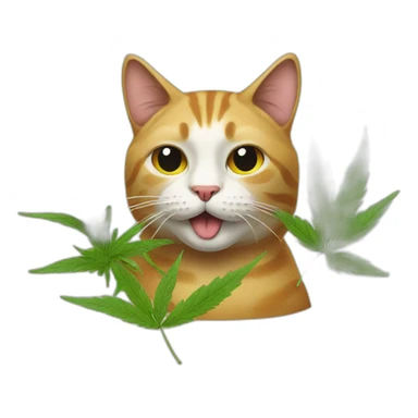 cat with a weed cigarette in its mouth sticker