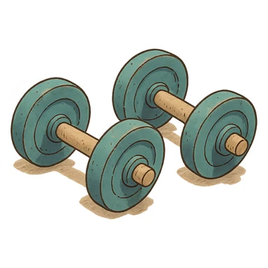 ghibli style dumbbells sticker