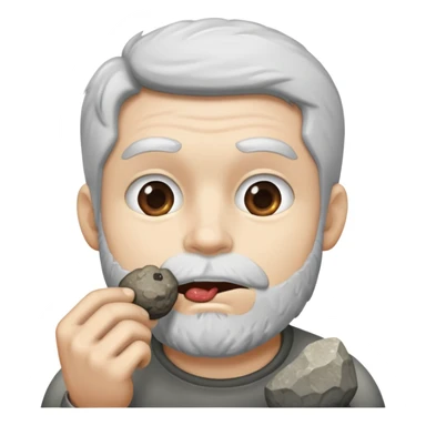 man eating a rock sticker