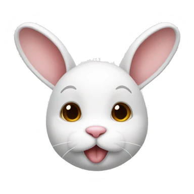 white rabbit to heart  sticker