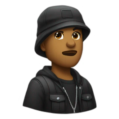 Rappeur noir avec des loks et un bob sur la tete sticker