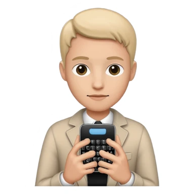 create an realistic emoji image of a phone which showing typing sticker