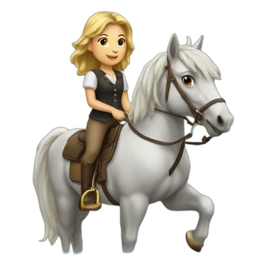 Léa sur un cheval sticker