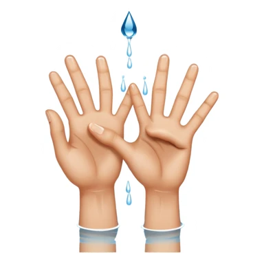 two fingers, ring and middle finger, inside a hole while water is dripping out of it sticker