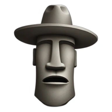 Moai de piedra con sombrero de copa sticker