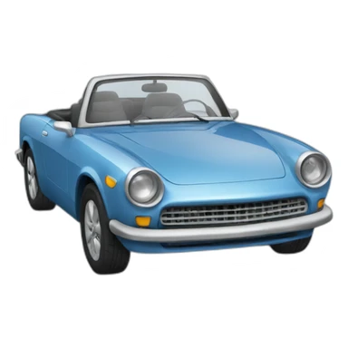 auto descapotable azul sticker