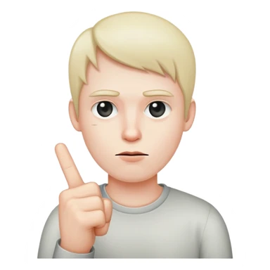 straight face middle finger  sticker