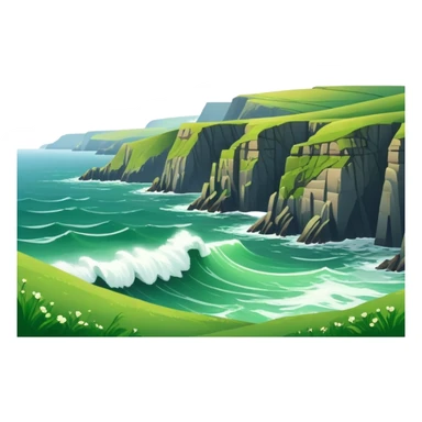 Cinematic realistic landscape of the coast of Ireland sticker
