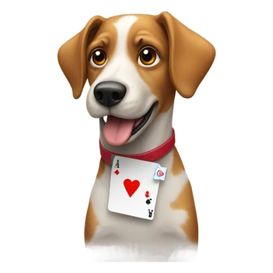 Dog with poker chips  sticker