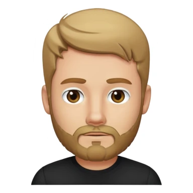 8-BitRyan with dark blonde hair and thin buzz beard, black shirt sticker