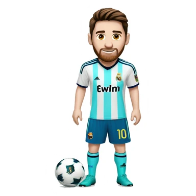 Messi with a real madrid kit sticker