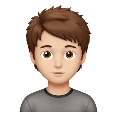 elevated texture powder, boy, fluffy, brown hair sticker