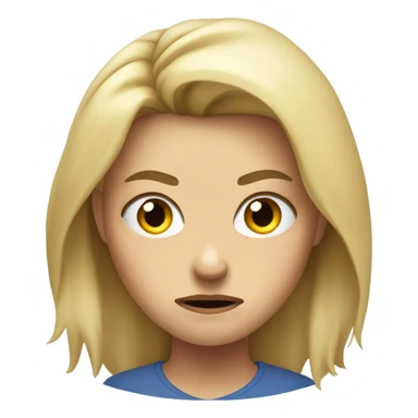 Angry blonde girl portrait  sticker