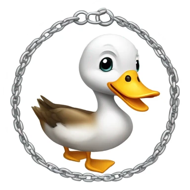 Duck with a chain sticker