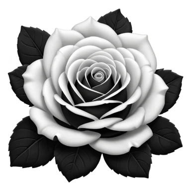 black and white rose sticker
