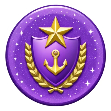 patente militar baixa roxa com glitter sticker