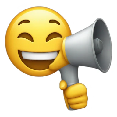 smiling face using bullhorn sticker