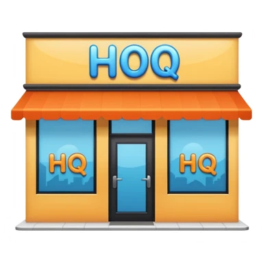  shop with the word HQ in the sign sticker