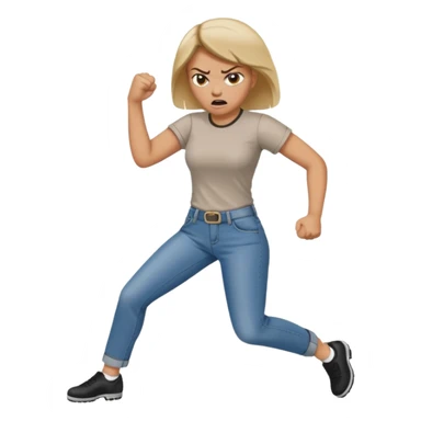 Woman angry kickin sticker