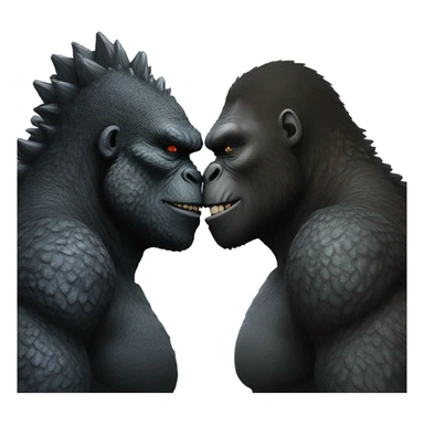 Godzilla kissing king kong sticker