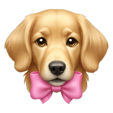 golden retriver female with a pink bow sticker